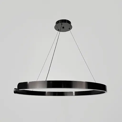 Современная кольцевая люстра в черном глянцевом каркасе 80 см Line F Арт. A246-800 Plating BK - фото 1