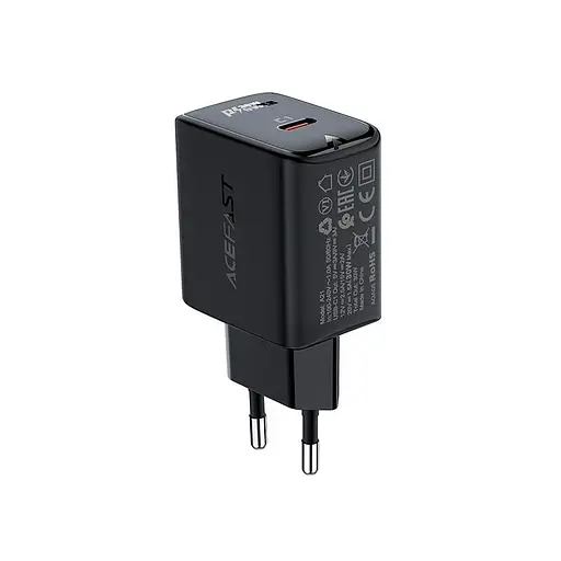Зарядное устройство - Адаптер сетевой ACEFAST GaN A21 30 W черный - фото 1