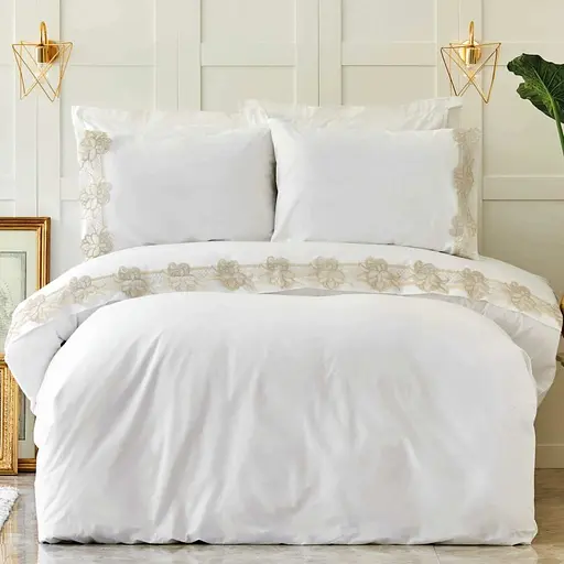 Комплект постельного белья Karaca Home Melissa Евро Золотой 000165252