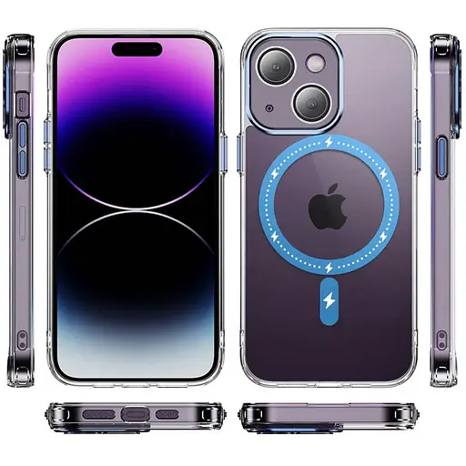 Чохол Epik TPU+PC Colorful with MagSafe для Apple iPhone 14, 6.1 Blue - фото 2