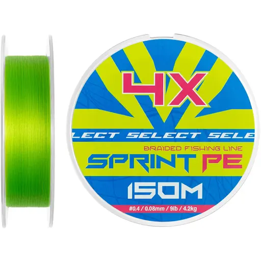 Шнур Select Sprint PE 4X Light Green 150m #0.4/0.08mm 9lb/4.2kg - фото 1
