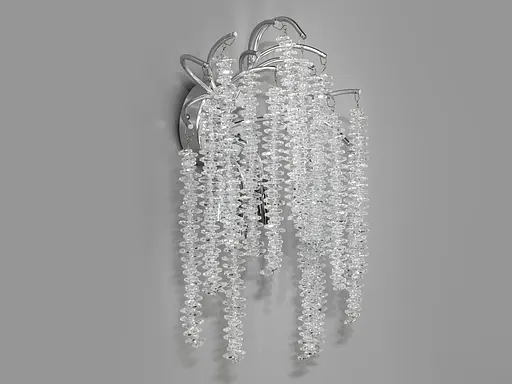 Світильник сателіт до кришталевих люстр "Гліцинія" на 3 лампи, хром - фото 2