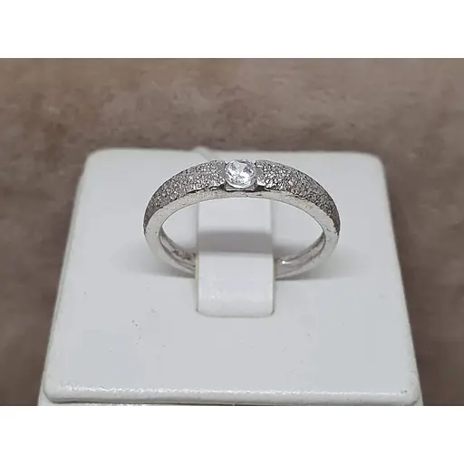 Серебряное кольцо Silvex 925 с алмазной гранью и фианитом. К2Ф/867 16,5 - фото 4