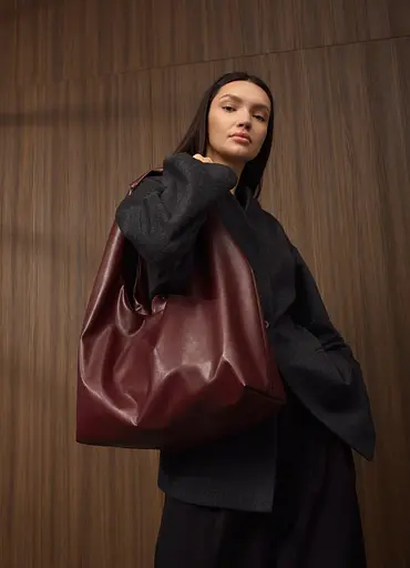 Женская сумка Sambag HOBO L бургунди 34 х 37 х 16 см (53300013) - фото 2