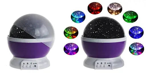 Детский вращающийся ночник проектор звездного неба Star Master Dream светодиодный LED светильник 5 Вт Фиолетовый - фото 3