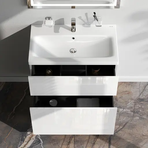 Тумба з умивальником AM.PM Gem підлогова 75 см білий MGA-FSX07522WG-WCC0752WG Білий - фото 3