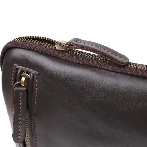 Елегантна чоловіча сумка з гладкої натуральної шкіри SHVIGEL 20х22х4 см sum0027430 - фото 5