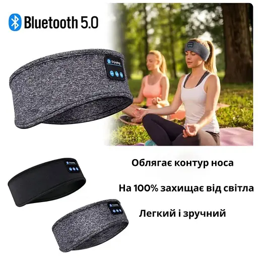 Пов'язка на голову із навушниками Inspire Headband Grey (Hebagr) - фото 7