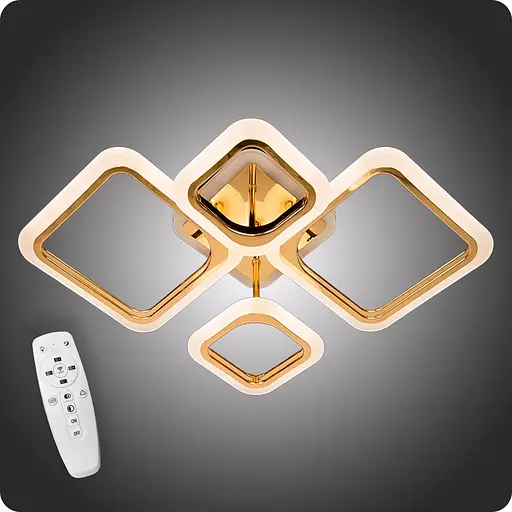 Люстра світлодіодна 517 Dlight 3color з пультом 80Вт Золото (01829) - фото 2