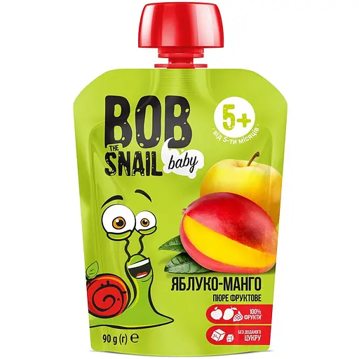 Набор фруктового пюре Bob Snail с разными вкусами 900 г (90 г x 10 шт.) - фото 4