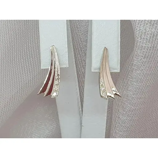 Золотые серьги с бриллиантами. 942328 - фото 2