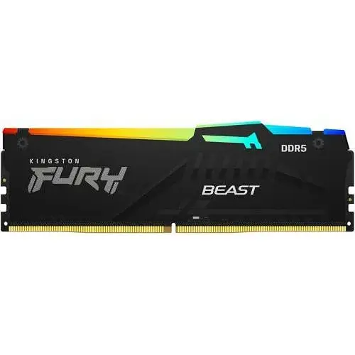 Пам'ять 16Gb DDR5 6400 MHz Kingston Fury Beast RGB чорний 32-39-39 1.4V з радіатором XMP (KF564C32BBA-16) - фото 1
