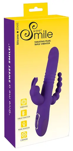 Вибратор Sweet Smile Thrusting Pearl Triple 24.8 см фиолетовый - фото 9
