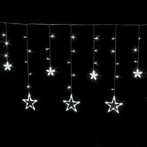 Гірлянда від мережі Зірки 3х 0.6м Світлодіодна новорічна гірлянда Біла - фото 1