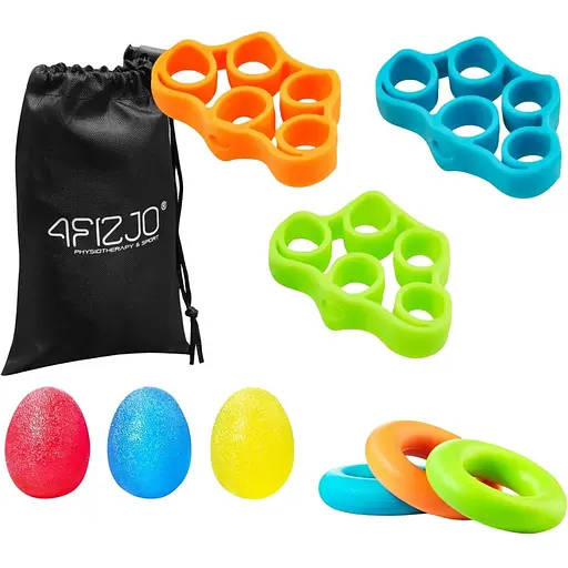 Набір еспандерів для пальців та зап'ястя 4Fizjo 9 шт. Mix (P-5907739311153) - фото 1