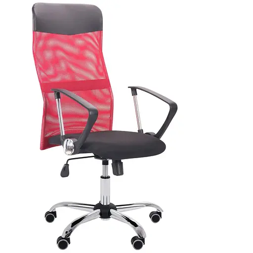 Кресло Ultra Хром сиденье А-1/спинка Сеть красная, вставка Скаден черный