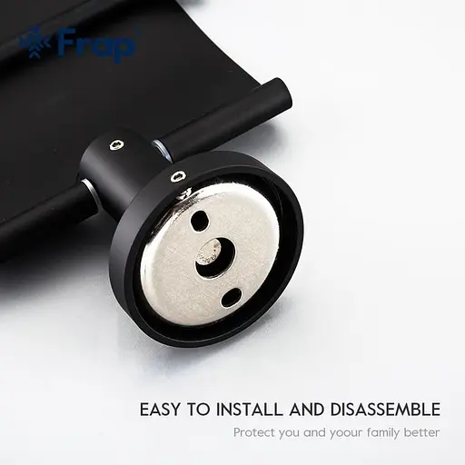 Тримач для туалетного паперу чорний/нержавіюча сталь Frap F30203 1/40 Чорний матовий - фото 3