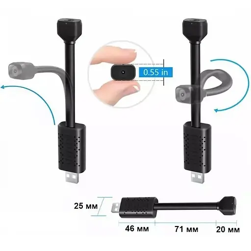 Мини камера WI-FI USB на гибком шлейфе с подсветкой Nectronix U22, HD 720P, датчик движения - фото 2