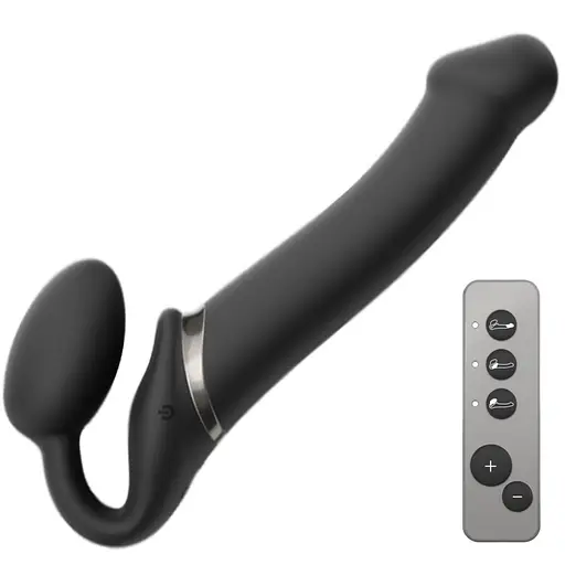 Безремневой страпон с вибрацией Strap-On-Me L 19 см черный