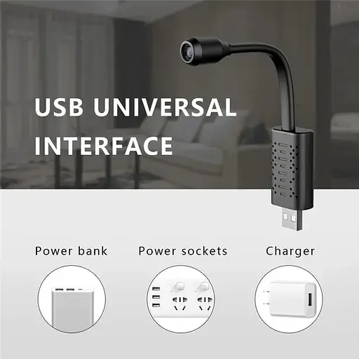 Мини камера WIFI Jianshu U21 USB с гибкой ножкой - фото 3
