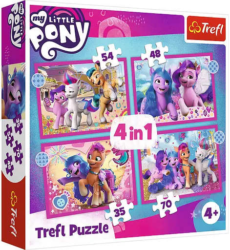 Набір Пазли - (4в1) - "Кольорові Поні" - фото 1