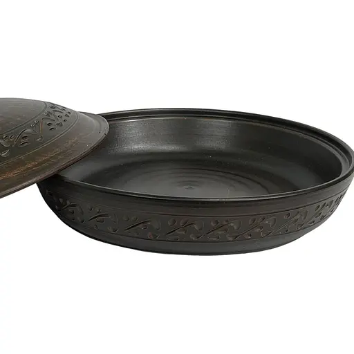 Сковорідка молочена кераміка Декор 29 см Український глиняний посуд - фото 3