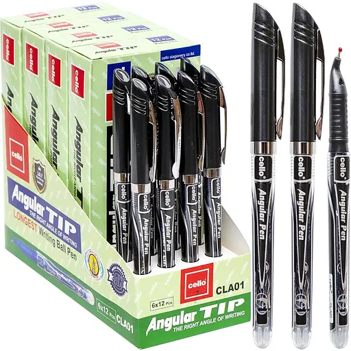 Ручка масляная Cello Левша, черная, 12 шт., CLA01-12ЧОРНА(50651)