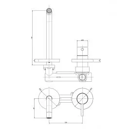 Смеситель для раковины настенный Paffoni Light излив 178 мм mercury grey LIG105MG70, Серый - фото 3