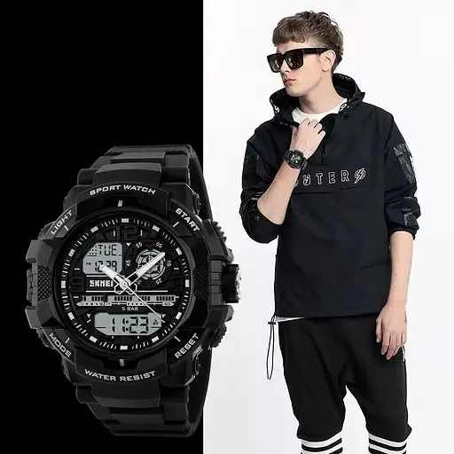 Мужские наручные часы Skmei 1164 (Черные) - фото 4