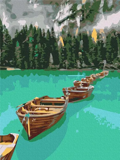 Картина за номерами на підрамнику Brushme Ланцюжок човнів