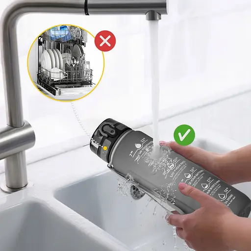 Пляшка для води 4FIZJO спортивна 1000 мл 4FJ0632 Grey/Black (P-5905973400756) - фото 5