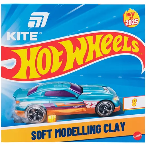 Пластилин восковой Kite Hot Wheels 8 цветов 160 г (HW25-082)