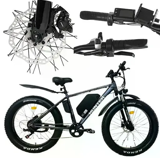 Електровелосипед Corso HUNTER 26 дюймів (500W, 48V, 15Ah) Сірий - фото 2