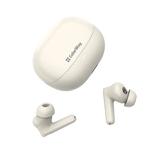 Навушники ColorWay Slim TWS-1 Earbuds Long Life Beige (CW-TWS1BE) - фото 7