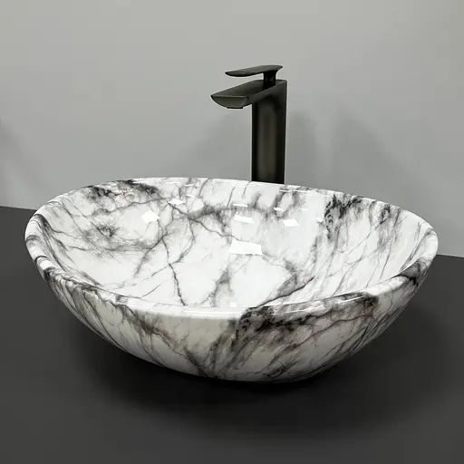 Умивальник VBI Parma statuario gray veins накладний VBI-011010, Мармур - фото 3