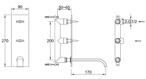 Смеситель для умывальника Kohlman Axis chrome + BOX скрытого монтажа QW196N Хром - фото 3