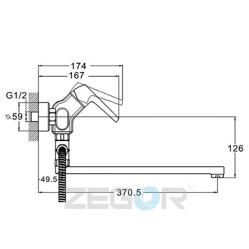 Змішувач для ванни Zegor NEF6-A232 одноважільний 30412 - фото 4