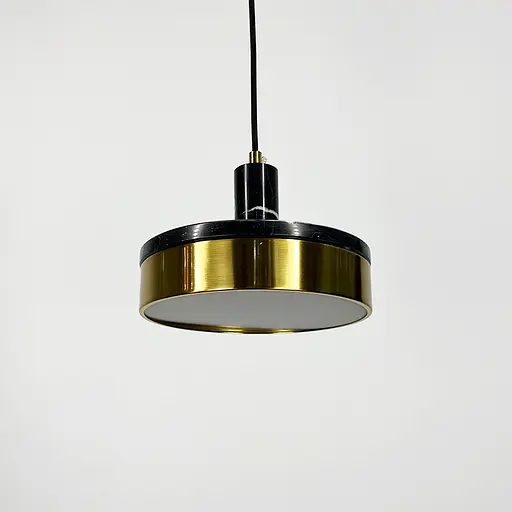 Чорний мармуровий підвіс із латунним корпусом Ø 20 см | Арт. SC 8/1 BK | Line F - фото 5