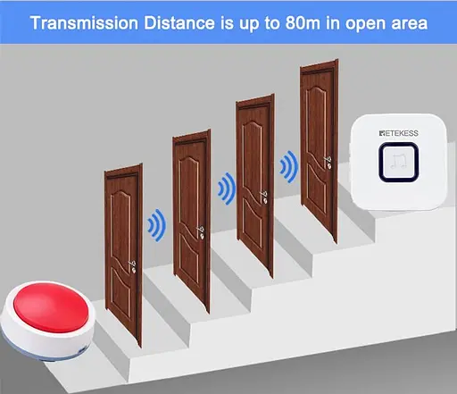 Кнопка вызова медсестры, персонала беспроводная Retekess TH004, до 80 метров, 38 мелодий (100536) - фото 7