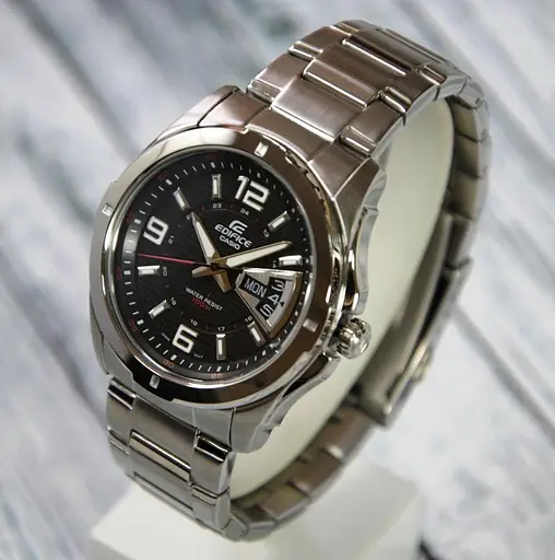 Мужские часы наручные стильные стальные кварцевые оригинал Япония Casio Edifice EF-129D-1AVEF - фото 2