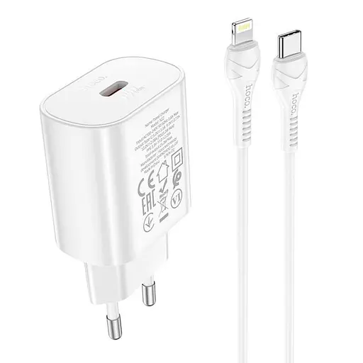 Адаптер сетевой Hoco Type-C для Lightning Cable Jetta Charger Set N22 |Type-C, 25W/3A, PD| - фото 1