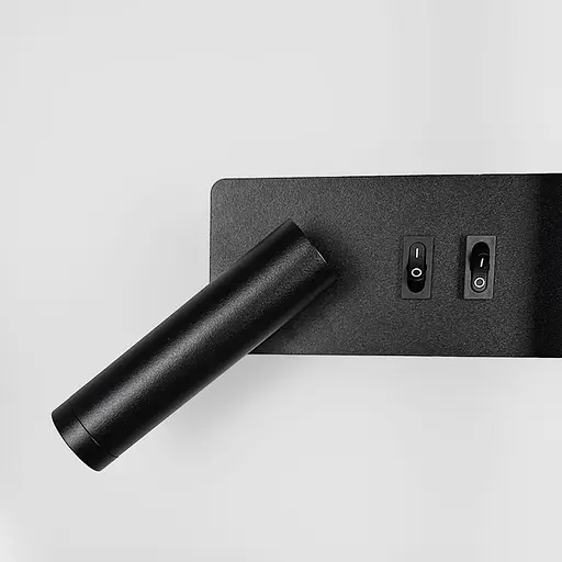 Бра Line F лінійне чорне 100 см зі спотом зліва та 2-ма вимикачами Арт. WB 121/1000 L BK - фото 3