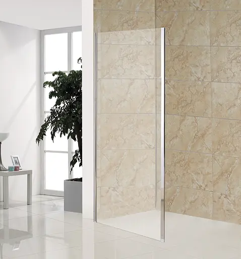 Бічна стінка Eger 80x195 см для комплектації з дверима прозоре скло 6 мм профіль хром 599-W080, прозорий, хром - фото 2