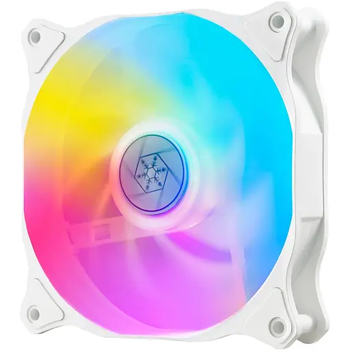 SilverStone Корпусный вентилятор Air Blazer 120RW-ARGB, 120мм, 600-2200rpm, 4pinPWM, 3pin+5VARGB, 7.4-35.6dBa, белый