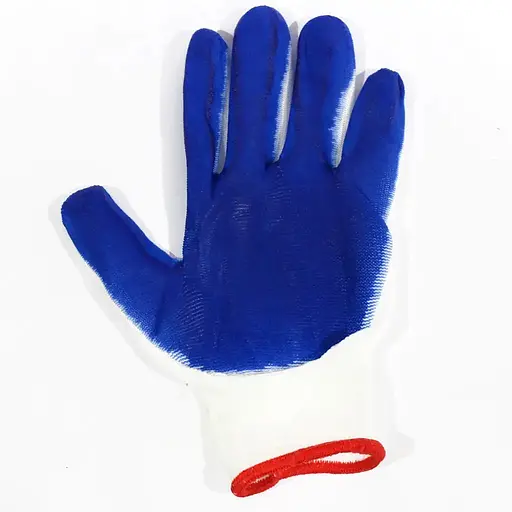 Перчатки рабочие строительные защитные стрейчевые с латексным покрытием, Yu Xin Голубой 87052 - фото 3