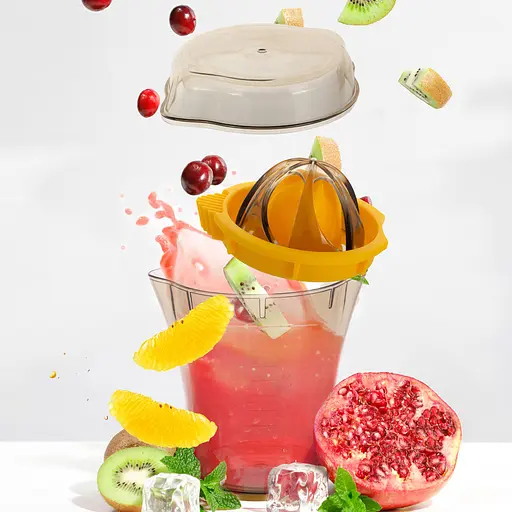 Соковыжималка ручная для цитрусовых и гранатов 600 мл со стаканчиком, Kamille Желтый 87013 - фото 5