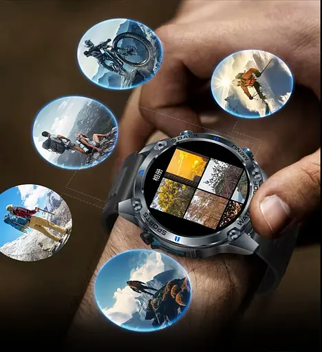 Тактичний спортивний смарт-годинник Smart Watch G100 для військових з GPS-компасом і можливістю здійснювати дзвінки Чорний - фото 4