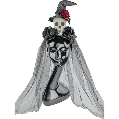 Обруч Череп з трояндами в ковпаку - фото 1