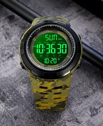 Спортивний наручний годинник Skmei 2070 (Камуфляж з чорним циферблатом) - фото 4