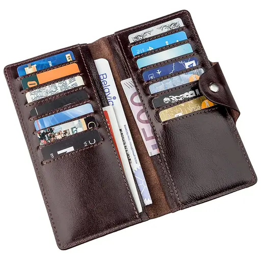 Мужской кожаный кошелек Shvigel 18х8.5х1 см acs0016050 - фото 3